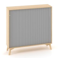 Policová skriňa ALFA ROOT s del.priečkou, žalúziové dvere RAL9010, 2 police, 120x45x121,5c