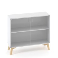Policová skriňa ALFA ROOT, sklo, 1 polica, 100x45,8x88,7cm, biela_1