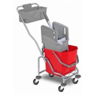 Upratovací vozík 1x25L vedro, chrom. konštrukcia, žmýkací lis_1
