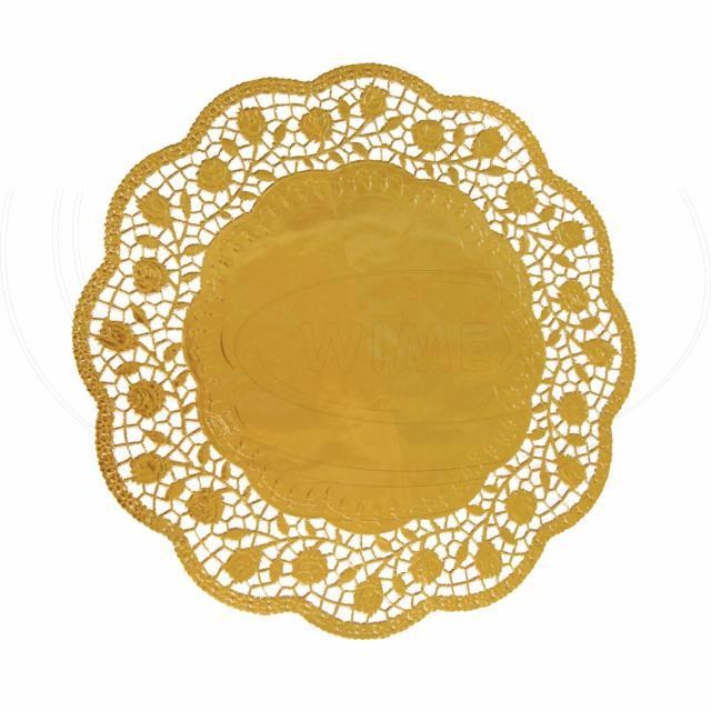 Dekoračná krajka (PAP/ALU) okrúhla zlatá O36cm [4 ks]_4