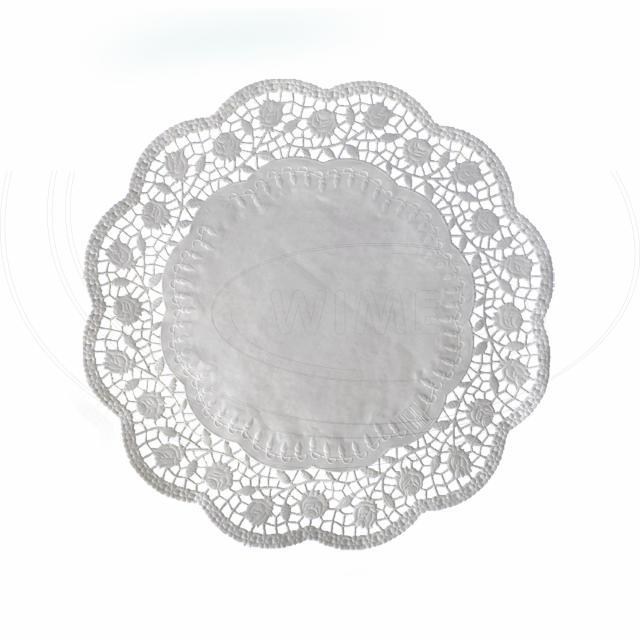 Dekoračná krajka (PAP) okrúhla biela O30cm [100 ks]_4