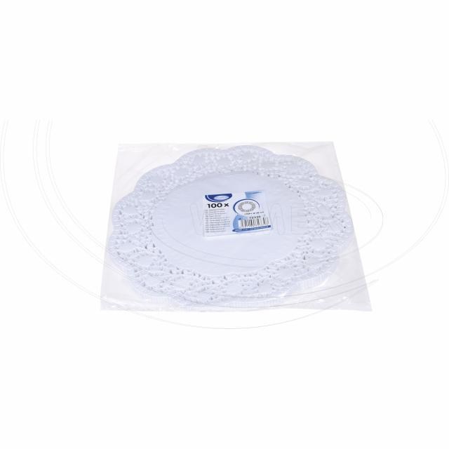 Dekoračná krajka (PAP) okrúhla biela O30cm [100 ks]_2