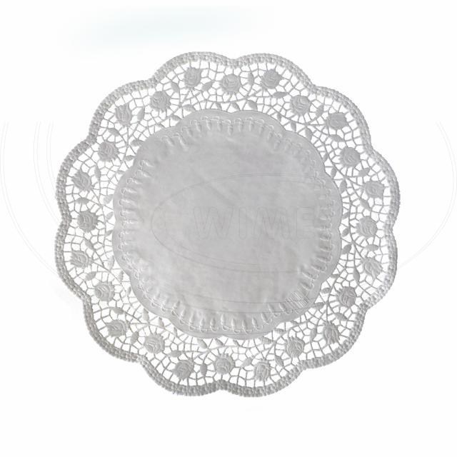 Dekoračná krajka (PAP) okrúhla biela O34cm [100 ks]_4