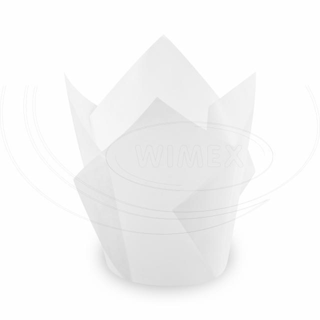 Tulipánový cukrárenský košíček (PAP) biely O50 x 85 mm / 16 x 16 cm [100 ks]_3