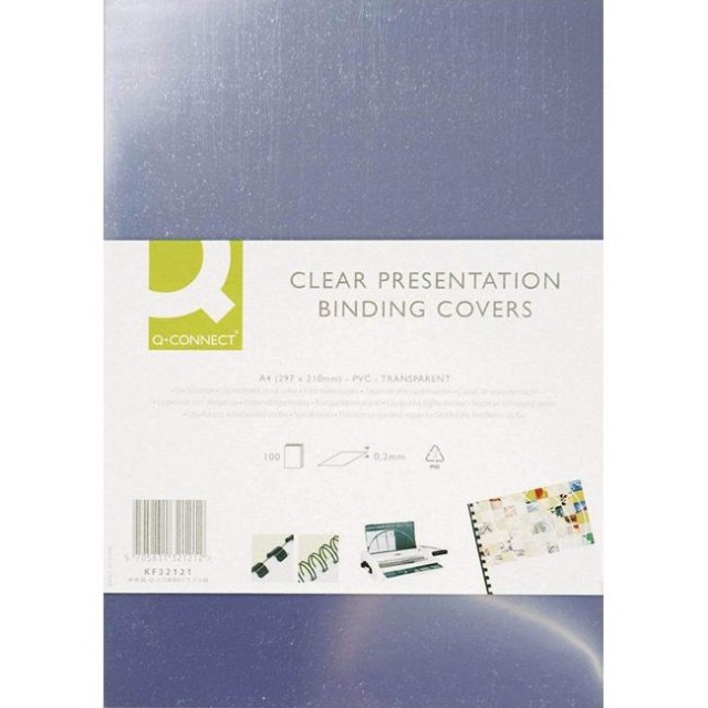 Plastové obálky na krúžkovú väzbu Q-Connect A3 PVC 200mic číre_1