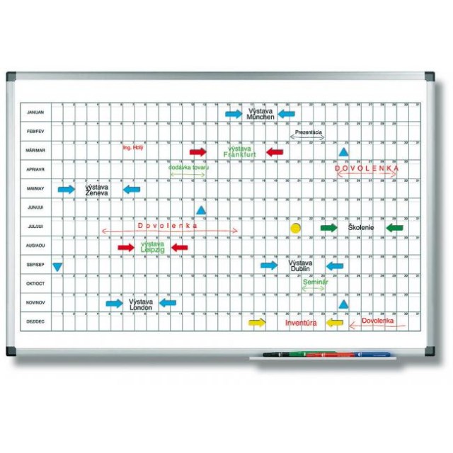 Plánovacia tabuľa ročná PREMIUM horizontálna 60x90 cm_1
