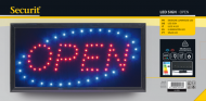 Farebná svetelná LED tabuľa OPEN s plastovým rámom_1