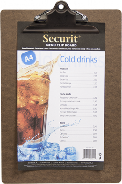 Jednoduchý jedálny lístok A4 pre dennú ponuku so sponou, Brown_2