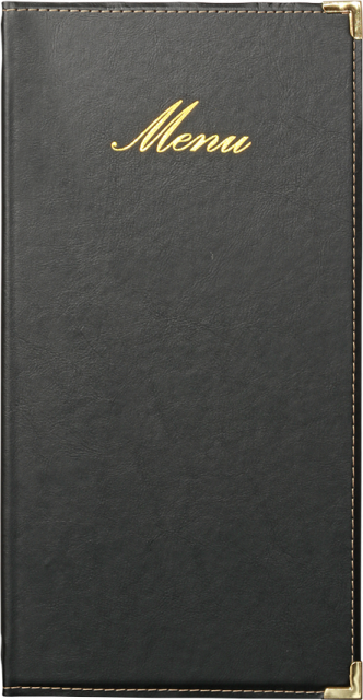 Dlhý jedálny lístok, s 1 dvojitou vložkou (4 strany), Black_1