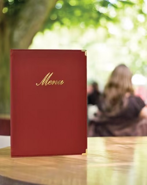 Jedálny lístok A4, s 1 dvojitou vložkou (4 strany), Wine Red_2