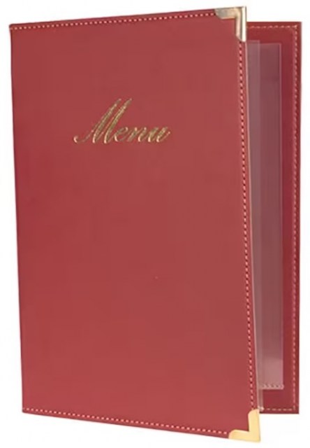 Jedálny lístok A5, s 1 dvojitou vložkou (4 strany), Wine Red_1