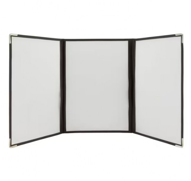 Jedálny lístok s priehľadnými doskami, A4, trojitý  (6 strán), sada 3 kusov, farba okrajov