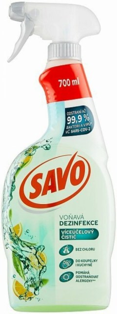 Savo Antibakteriálny sprej bez chloru 700 ml - voňavá dezinfekcia, levanduľa/pomar. MIX_1