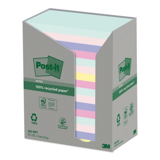 Bločky Post-it recyklované 76x127 dúhové_1