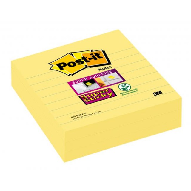 Bloček Post-it Super Sticky 101x101 žltý linajky_1