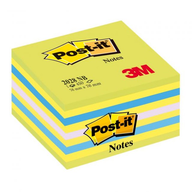 Bloček kocka Post-it 76x76 neónová zelená mix_1