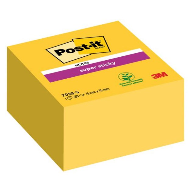 Bloček kocka Post-it Super Sticky 76x76mm žltá 350l_1