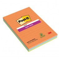 Bloček Post-it Super Sticky BOOST, linajkové, 101 mm x 152 mm, 45l , 3 bločky