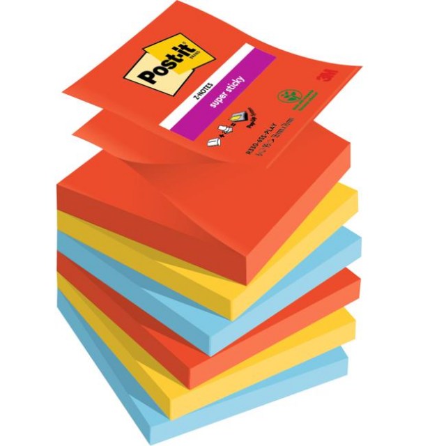 Z-bločky Post-it Super Sticky PLAYFUL, veľkosť 76x76 mm, 6 bločkov po 90 lístkov_1