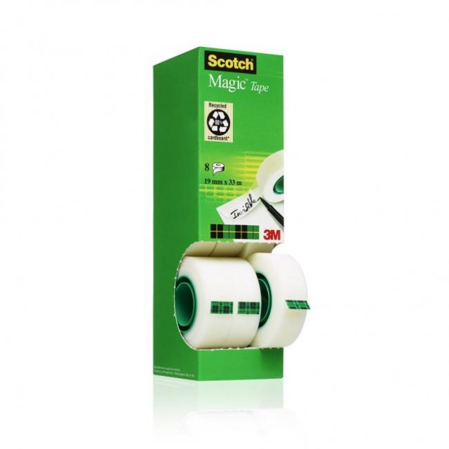 Lepiaca páska Scotch Magic neviditeľná popisovateľná 19mm x 33m v krabičke 7+1 zdarma_1