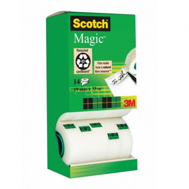 Lepiaca páska Scotch Magic neviditeľná popisovateľná 19mm x 33m v krabičke 12+2 zdarma_1