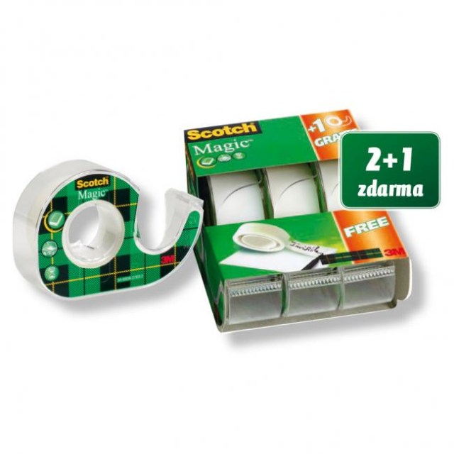 Lepiaca páska Scotch Magic 19mm x 7,5m s dispenzorom 2+1 zdarma_1