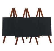 3 kusy stojančeku s popisovacou tabuľkou, lakovaný, Mahogany_1
