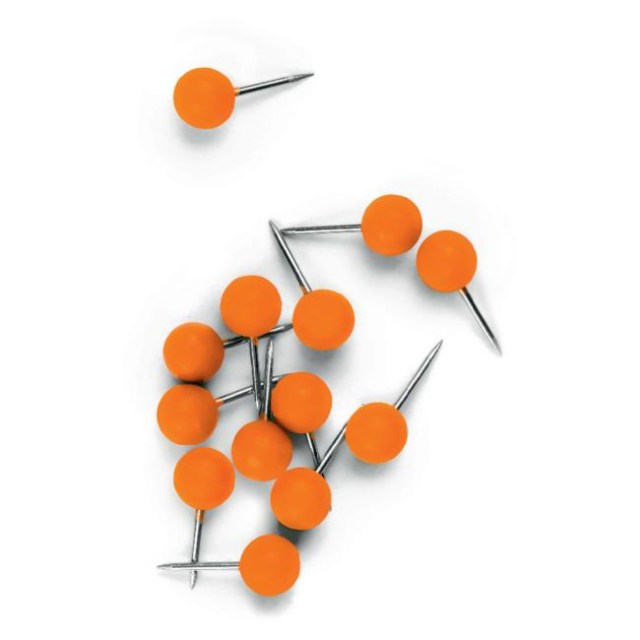 Napichovacie špendlíky NOBO guľaté 6mm oranžové 100ks_1