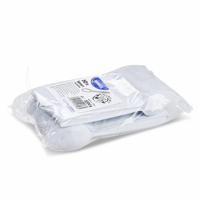 Lyžica (PP) opakovane použiteľná biela 18,5cm [50 ks]_2