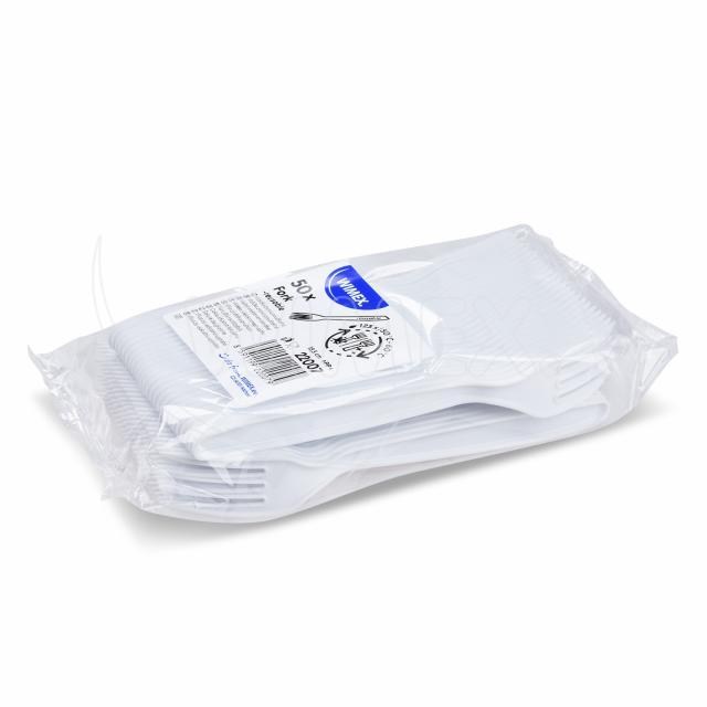 Vidlička (PP) opakovane použiteľná biela 18,5cm [50 ks]_2