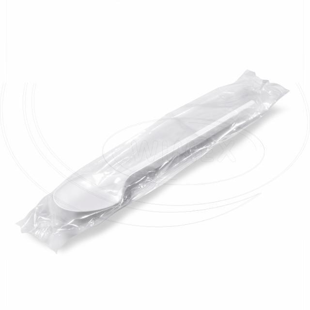 Kávová lyžička biela 12,5 cm hygienicky balená [100 ks] DOPREDAJ_1
