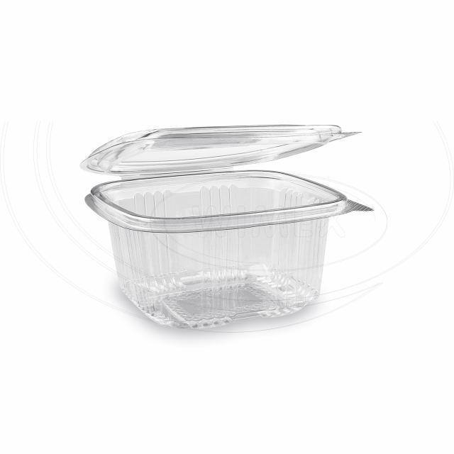 Miska (rPET) s viečkom hranatá priehľadná 500ml [50 ks] - Dopredaj_3