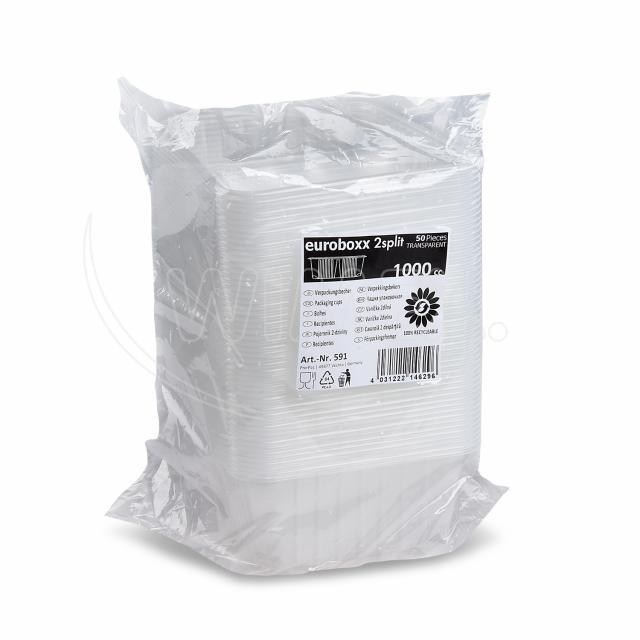 Vanička (PP) hranatá 2dielna priehľadná 186 x 133 mm 1000ml [50 ks]_2