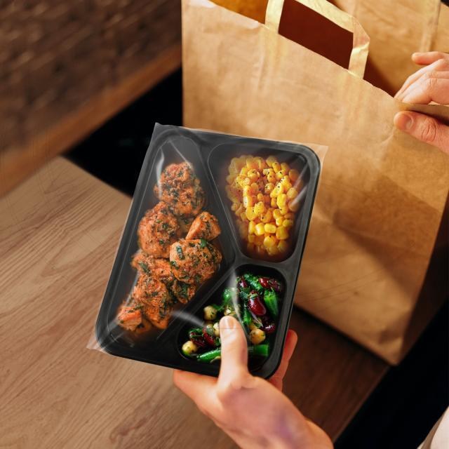 Menu misa (PP) extra-pevná 3dielná čierna 227 x 178 x 49 mm [50 ks]_3