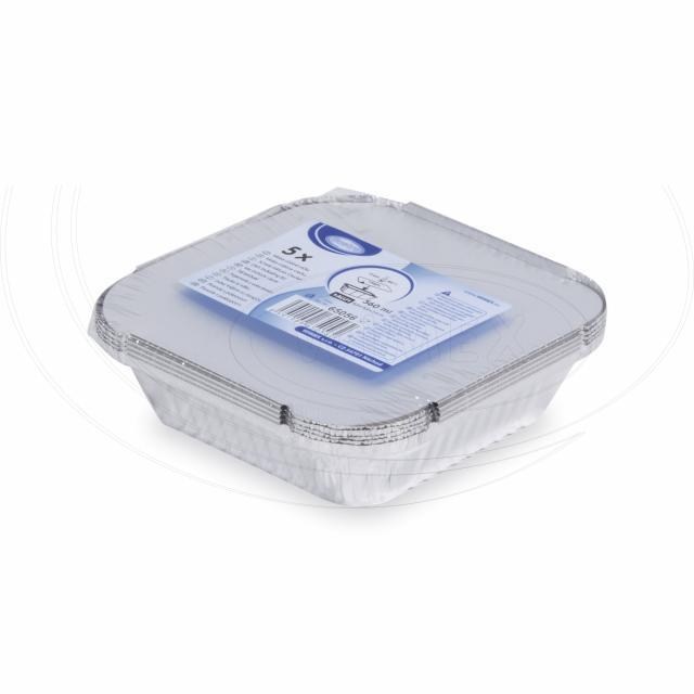 Miska (ALU) hranatá 158 x 158 x 34 mm 560ml + viečko [5 sád]_2