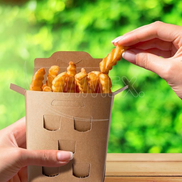 Box na hranolky (PAP FSC Mix) nepremastiteľný kraft 150 g [50 ks]_3