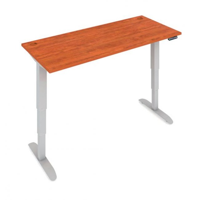 Pracovný stôl Motion, PO, 3S, 160x61 - 128x80 cm, čerešňa/sivá_2