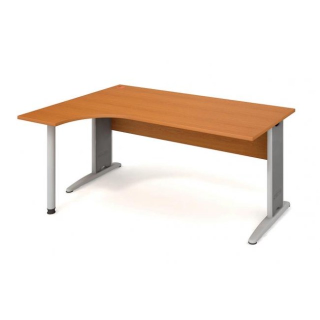 Pracovný stôl Cross, ergo, pravý, 180x75,5x120 cm, čerešňa/kov_2