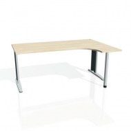 Pracovný stôl Flex, ergo, ľavý, 180x75,5x120 (80x40) cm, agát/kov_2