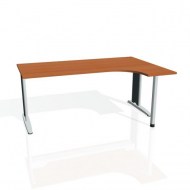 Pracovný stôl Flex, ergo, ľavý, 180x75,5x120 (80x40) cm, čerešňa/kov_2