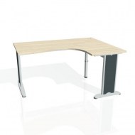 Pracovný stôl Flex, ergo, ľavý, 160x75,5x120 (80x60) cm, agát/kov_2