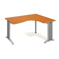 Pracovný stôl Flex, ergo, ľavý, 160x75,5x120 (80x60) cm, čerešňa/kov_2
