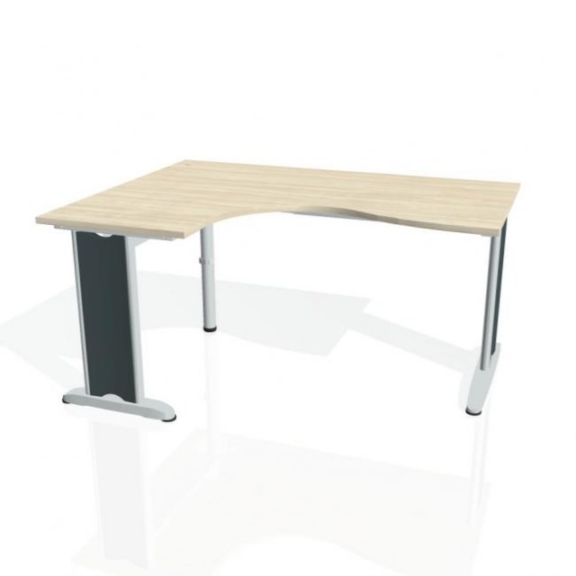 Pracovný stôl Flex, ergo, pravý, 160x75,5x120 (60x80) cm, agát/kov_2
