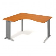 Pracovný stôl Flex, ergo, pravý, 160x75,5x120 (60x80) cm, čerešňa/kov_2