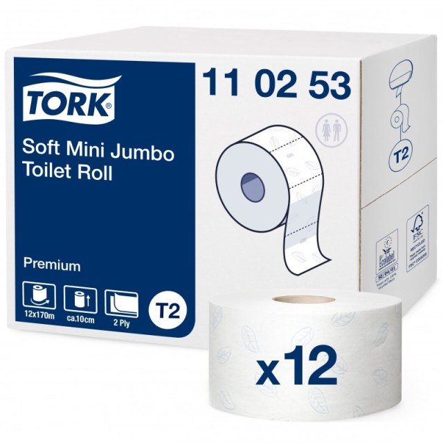 Tork Mini Jumbo jemný toaletný papier T2 (Biela) [12 ks]_1