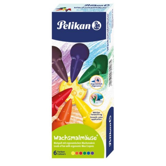 Voskové pastelky Pelikan Myška 6 ks v krabičke_1