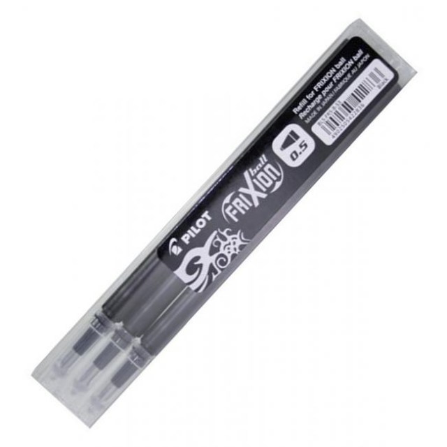 Náhradná náplň do rollera PILOT Frixion 0,5mm čierna 3ks_1