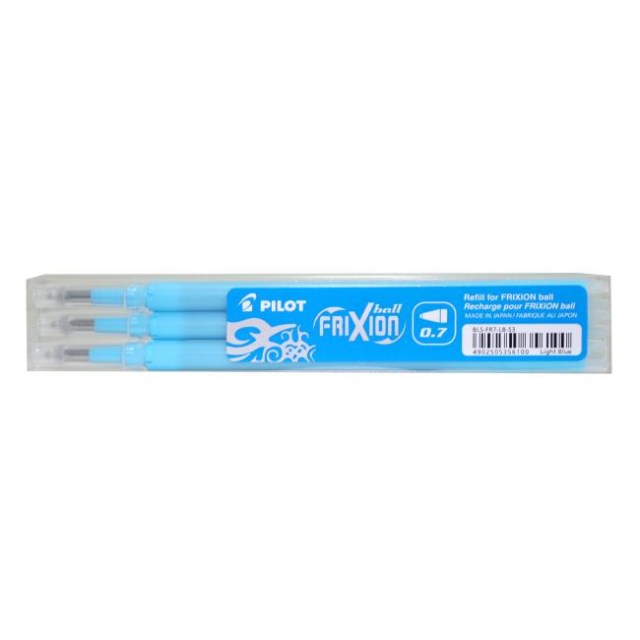 Náhradná náplň do gumovacieho rollera PILOT Frixion 0,7mm svetlomodrá 3ks_1