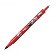 Popisovač obojstranný PILOT Twin Marker BeGreen 05+03 mm červený_1