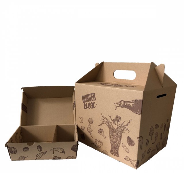 BurgerBox Double /box s extra priečinkom / ks 200x130x110 s potlačou (50ks)_3